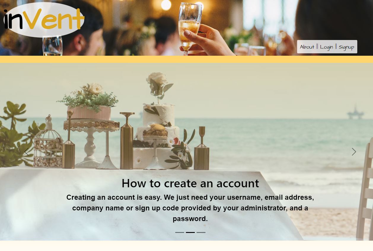 landingpage for invent